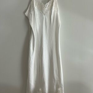 Linea Donatella Ivory Lace-Trim Slip Dress